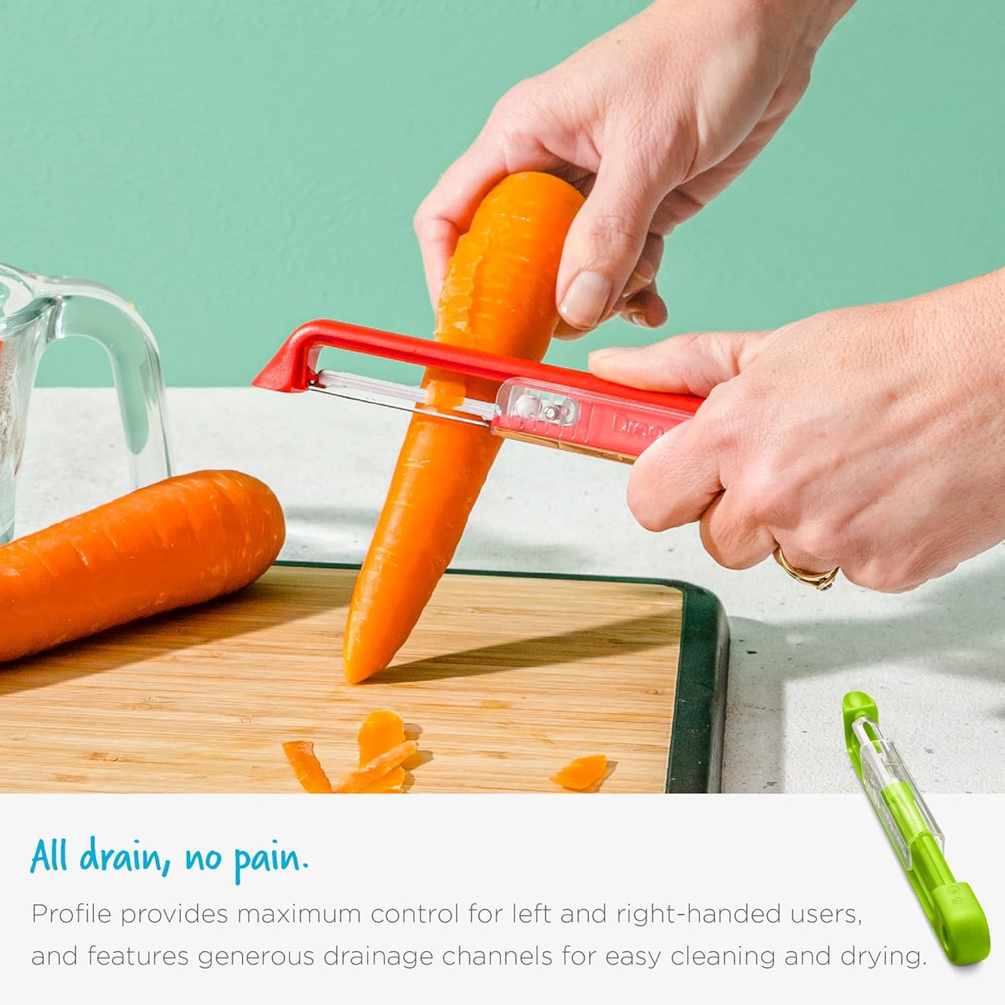 Dreamfarm Sharple Self-Sharpening Vegetable & Food Vertical Speed-Peeler - Red