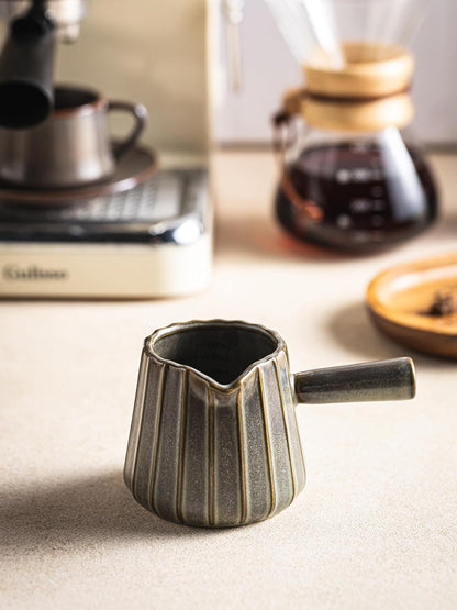 Espresso Cups Ceramic, 200ML Espresso Measuring Cup with Handle, Expresso Shots Cups with Scale, Espresso Accessories, White