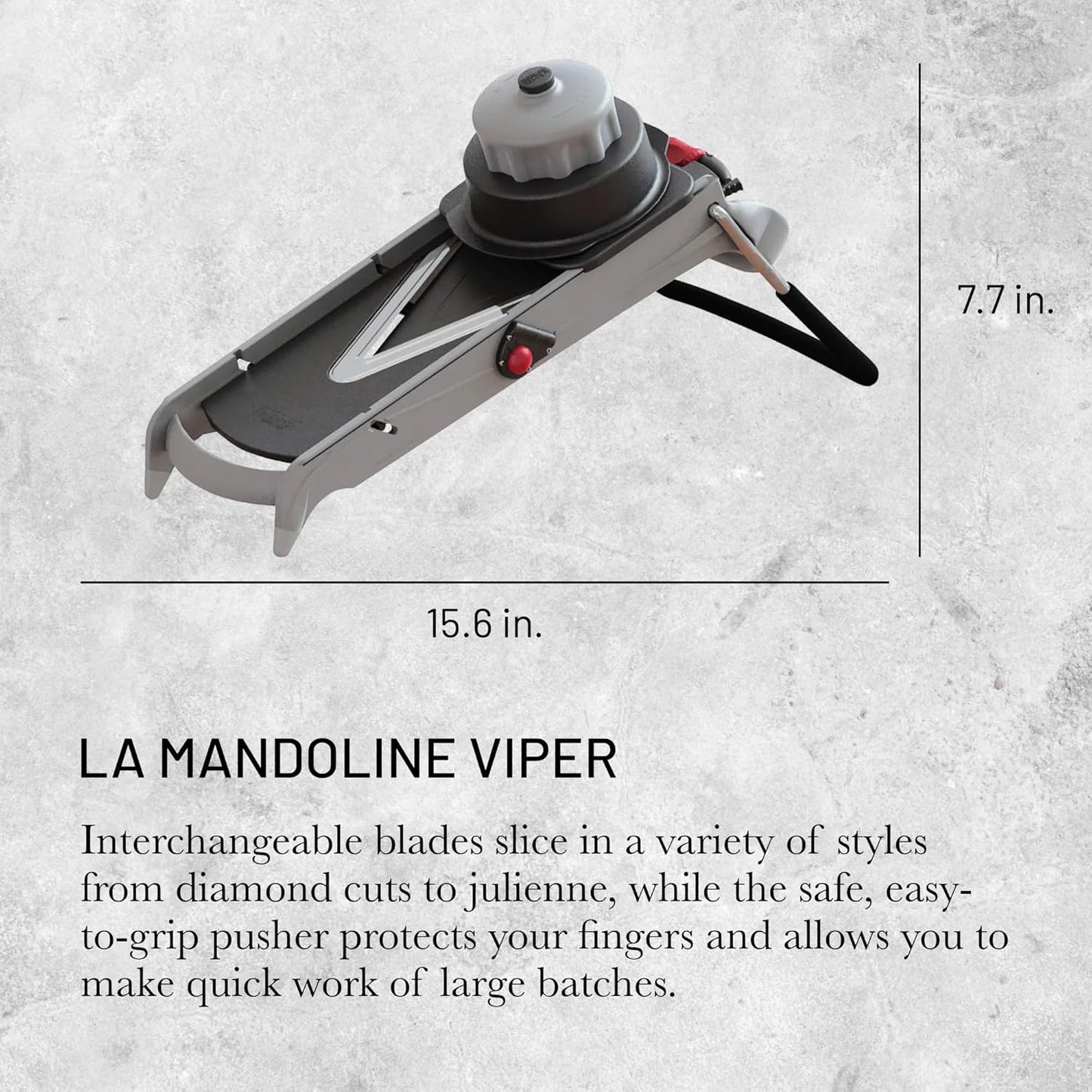 de Buyer LA MANDOLINE REVOLUTION MASTER - Removable, Double-Sided Stainless Steel Blade - Ideal for Cutting, Shredding, Dicing & Cubing - Includes 6 Julienne Blades & Extra Pusher - Made in France