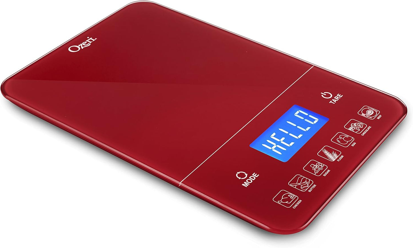 Ozeri Touch III Digital Kitchen Scale with Calorie Counter, 22 lbs (10 kg), Calla Green