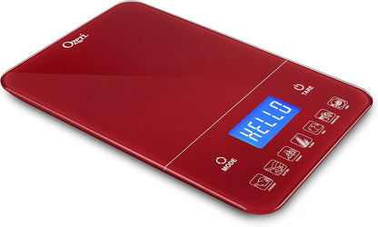 Ozeri Touch III Digital Kitchen Scale with Calorie Counter, 22 lbs (10 kg), Calla Green