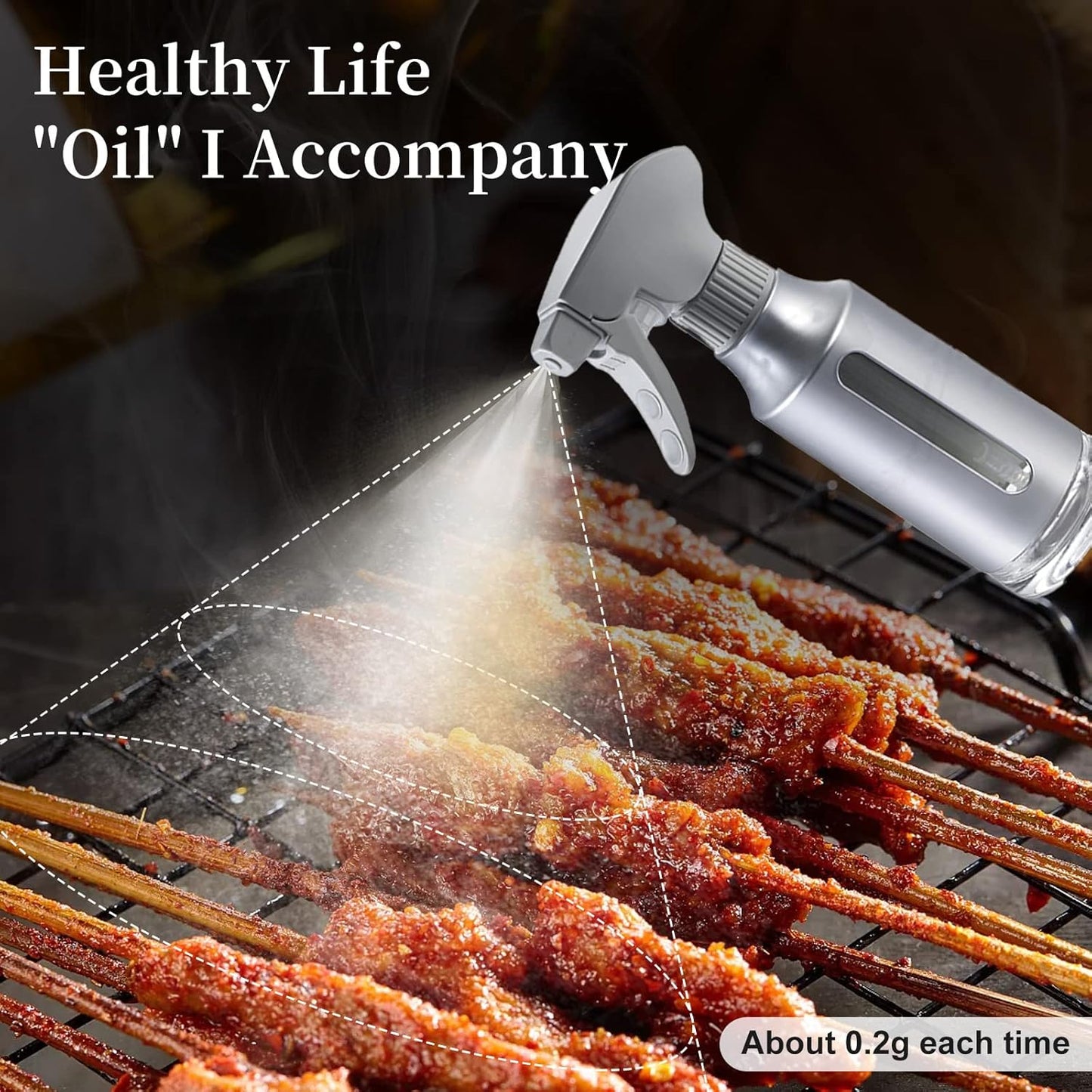 Oil Sprayer for Cooking,Stainless Steel Olive Oil Mister for Air Fryer Black Nozzel Dispenser Bottles Fat Reduction Glass Oil Control Spray Pot 6.35oz(180ml) Capacity
