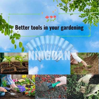 10Pcs NINGDAN Mini Shovel,Plastic Mini Gardening Shovel Spoons Soil Scoops,Cultivation Digging Transplanting Tools for Succulents Potted Flowers,Milk Powder/Coffee Beans Scoops (5 Colors)