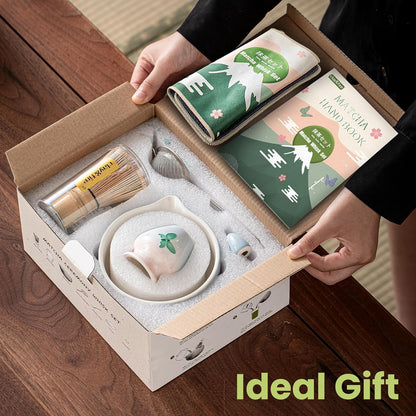 Clay&Fire Matcha Whisk Set, 9 pcs Ceramic Matcha Set, Gifts for Women,Matcha Bowl with Spout and Whisk, Matcha Kit for Matcha Lovers, Gift Mother's Day, Birthday, Anniversary