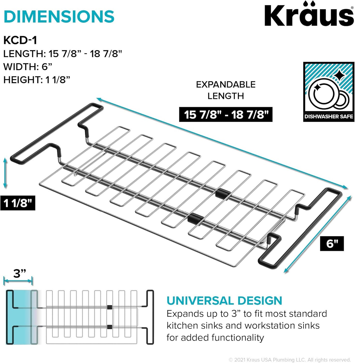 KRAUS Stainless Steel Colander for Workstation Kitchen Sink, CS-6