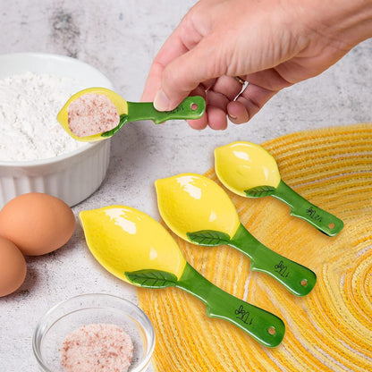 White Cat Measuring Cups & Spoons Gift Set – Ceramic Kitchen Tools for Cat Lovers & Bakers – 4 Measuring Cups and 4 Measuring Spoons – Unique Gift for Kitchen, Baking, and Cat Lovers