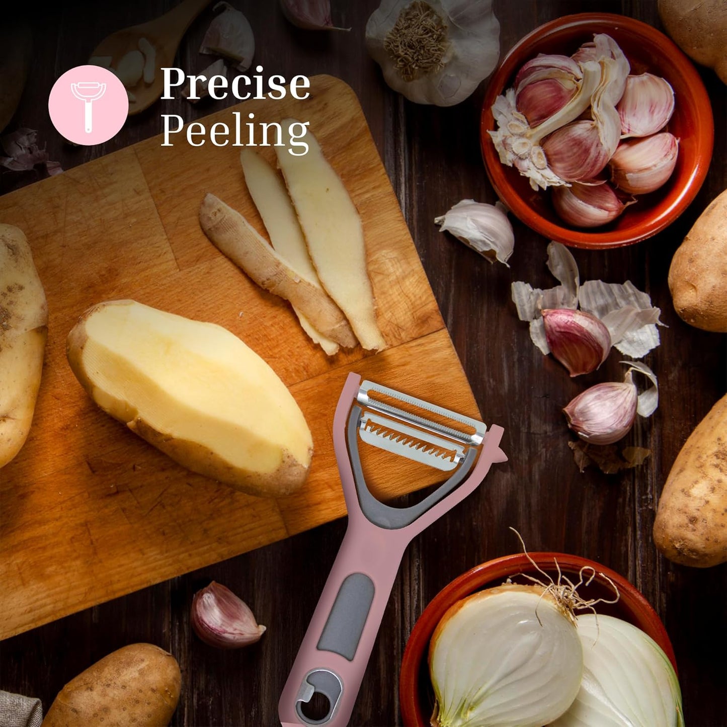 Swivel Vegetable Peeler with Built-in Eye Remover – Stainless Steel Blade with Comfortable Handle, Fruit and Vegetable Slicer, Potato and Carrot Cutter – Kitchen Tools & Accessories – Blue
