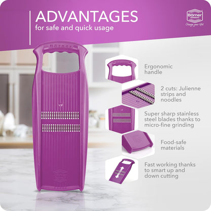 BORNER Roko PowerLine | Vegetable Grater Börner - Quality Made in Germany, Color:Orange