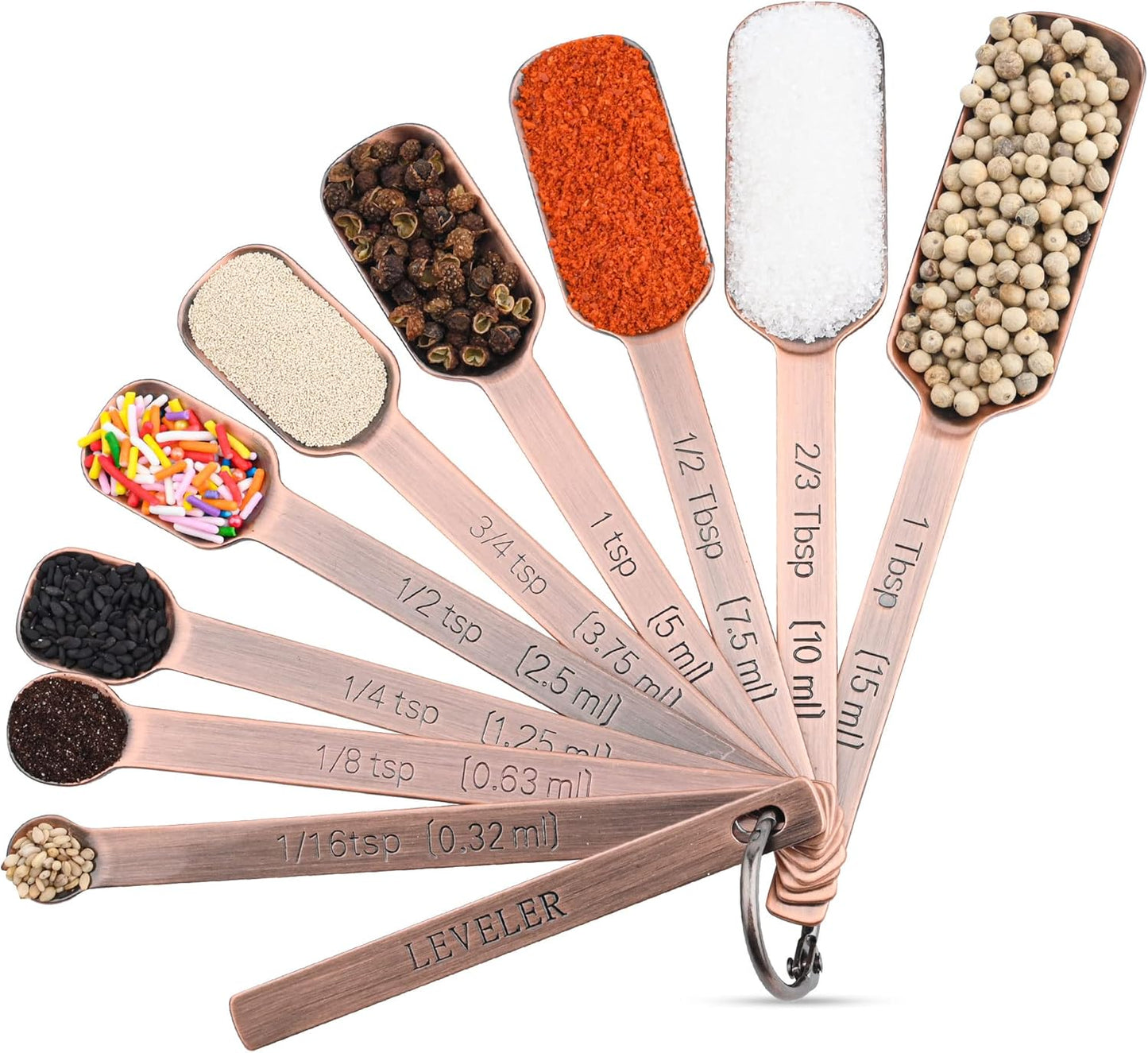 Measuring Cups and Spoons Set, 18/8 Stainless Steel Measuring Cups and Spoons Set for Kitchen & Baking, 5 MeasurE Cups &6 Long MeasurE Spoons&Leveler, Metric Measure Tools for Dry & Liquid