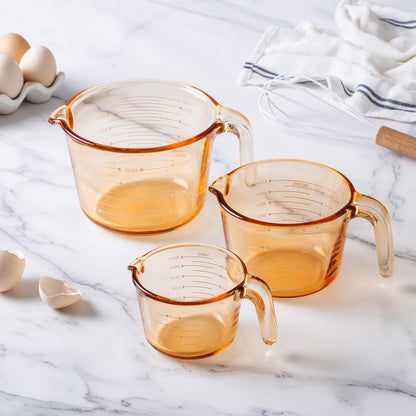 COOK WITH COLOR Glass Measuring Cups - Ideal for Cooking and Baking, Green
