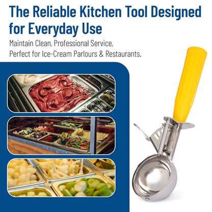 Carlisle FoodService Products 60300-30 Stainless Steel Portion Control Disher Scoop, 1.3 oz, Black, 1 Count