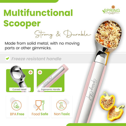 Spring Chef Heavy Duty Metal Ice Cream Scoop - Dishwasher Safe Ice Cream Scooper, Commercial Icecream Scoop Spade, Professional Kitchen Tool for Gelato, Melon, Sundae, Cookie Spoon - Black