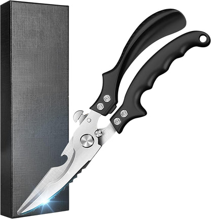 SiXingHardware-Kitchen Pro Shears-Heavy-Duty Stainless Steel Kitchen Scissors For Poultry, Meat, Herbs. Dishwasher Safe, Rust-Proof With Comfortable Grip. Ideal For Chefs And Home Cooking.