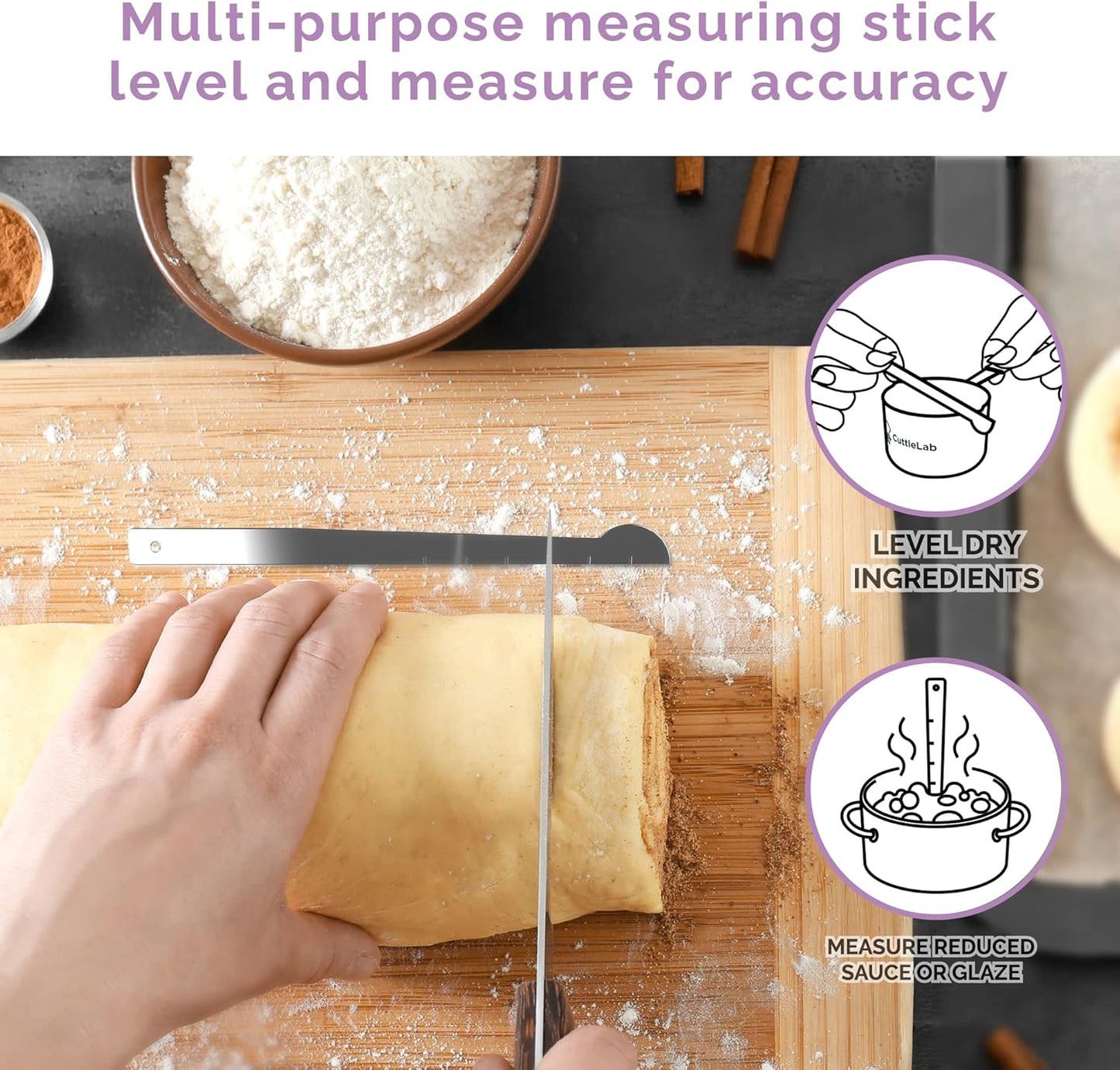 CuttleLab Measuring Cups and Measuring Spoons Set of 14 - Stainless Steel Measuring Cups and Spoons Set, Includes 1/8 Teaspoon Measuring Spoon, 1/8 Cup Measuring Cup, Leveler Dry (14, Country Chic)