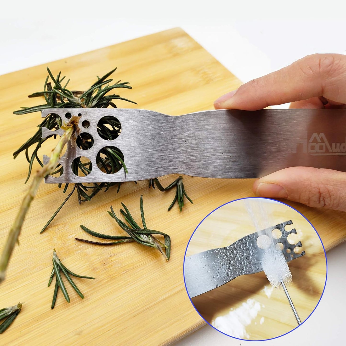Herb Strippers 11 Holes-Stainless Steel Kitchen Leaf Stripping Tool- Perfect for Removing Stems From Herbs & Kale (1 Pack Herb Stripper Long)