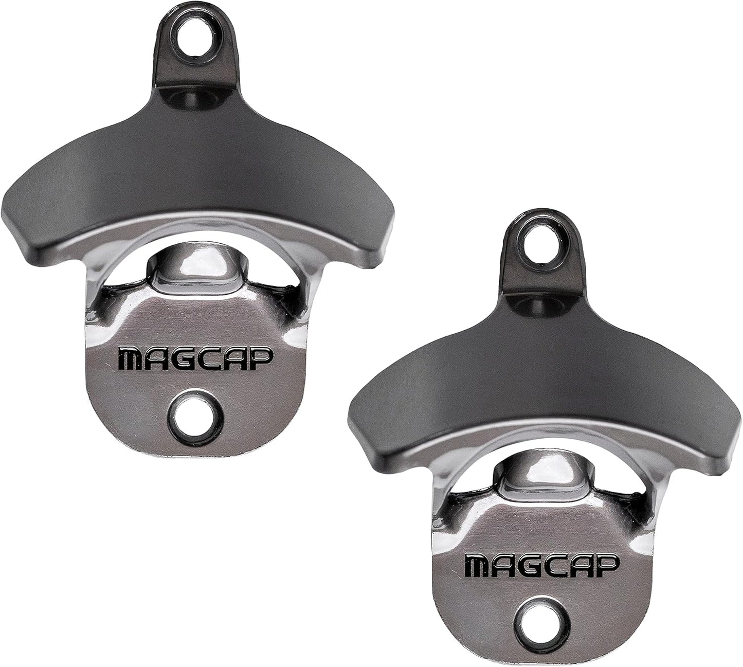 Outdoor Bottle Opener Wall Mounted - Style Magnetic Beer Bottle Opener that Catches Caps - Easy to Install and Incredibly Convenient (Gunmetal Black)