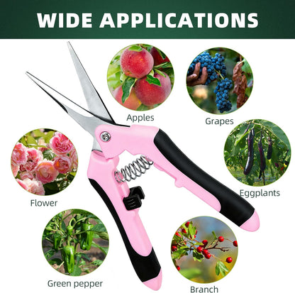 EWPJDK 3 Pack Garden Pruning Shears, Stainless Steel Shears, Gardening Shears, Scissors, Garden Clippers, Pruning Snips, Pruning Shears for Gardening Tools