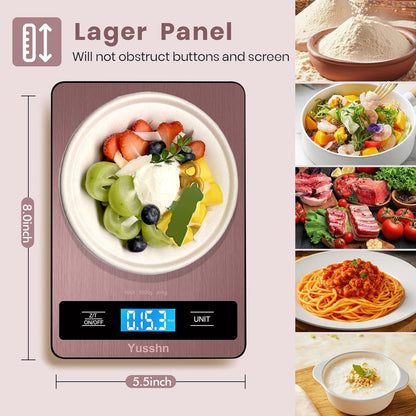 Food Scale, 11lb Kitchen Scale with 0.05oz/1g Precision, 6 Units Tare Function & LCD Display, Stainless Steel Digital Scale for Baking, Cooking, Meal Prep - Kitchen Gadgets & Gifts, Home Essentials