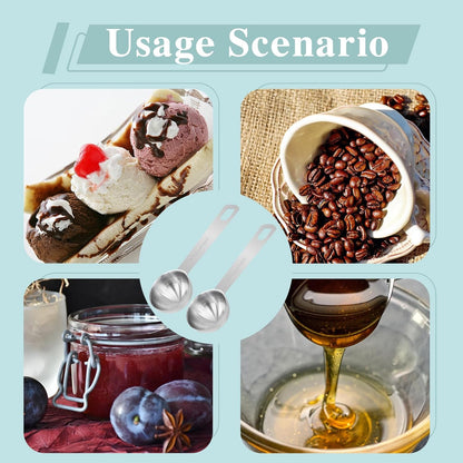 2Pcs 2/3 Tablespoon (2/3 Tbsp | 2 Tsp | 10 Ml | 10 Cc) Stainless Steel Measuring Spoons, 2 Teaspoon Metal Single Measuring Spoon for Measuring Coffee Powder, Grains and Loose Tea