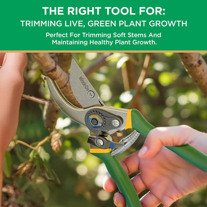 Miracle-Gro 8 in. All-Purpose Steel Garden Utility Shears with Serrated Blades – Comfort Grip Yard and Garden Scissors for Pruning Plants, Flowers, and Herbs