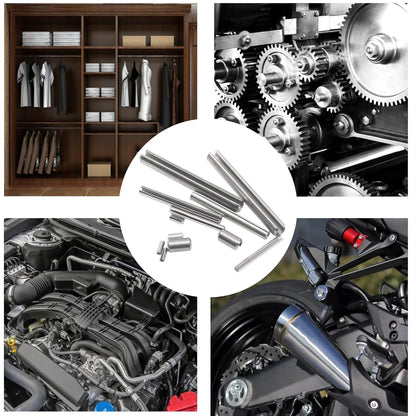 440Pcs 304 Stainless Steel Slotted Spring Pin Assortment Kit, M1.5 M2 M2.5 M3 M4 M5 Split Expansion Dowel Tension Roll Pins