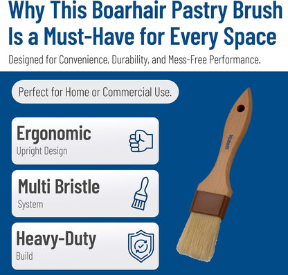 SPARTA Kitchen Basting Brush – 4037300 Basting Brush for Cooking Flat Boar Bristle Brush, Hardwood Handle for Kitchens, Restaurants, Catering, High Heat Food Prep, 1.5in