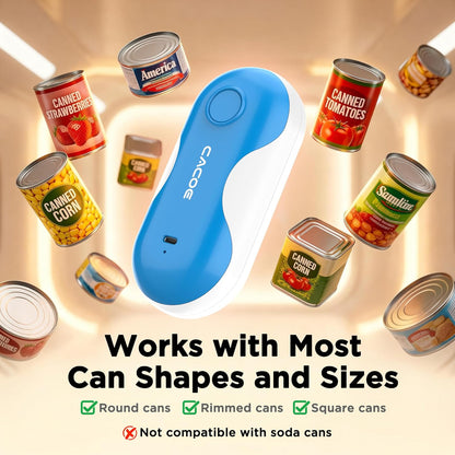 CACOE Automatic Smart Electric Can Opener with Auto Stop & USB-C Charging - Cordless Can Opener for Elderly and Arthritic Users for Seniors & Arthritis, Effortless One-Touch Open (black)
