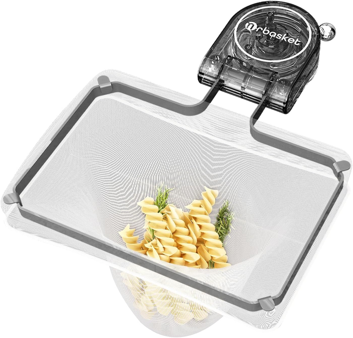Kitchen Sink Strainer with 100 PCS Filter Mesh Bag, Food Waste Filter Basket, Suction Cup Folding Washing Vegetables and Fruits Drying Bag Holder(Silver)