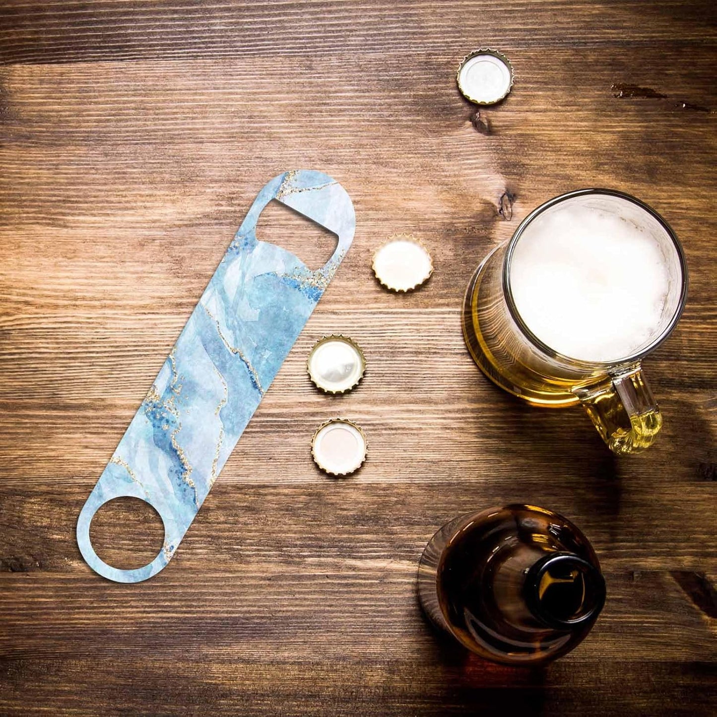 Black White Checkered Stainless Steel Bottle Opener Cool Car Racing Sports Plaid Pattern Geometric Design Flat Beer Bottle Opener Keychain for Home Kitchen Bar Restaurant Party Birthday Gift