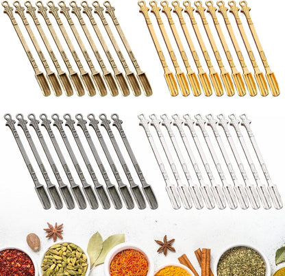 40 Pcs Mini Shovel Spoons,Tiny Spoons for Powder,Metal Spoon Power Scoop Tableware Charm Mini Pendant Spoon for Measuring Spices,Herbs,Powder,Coffee,Sugar