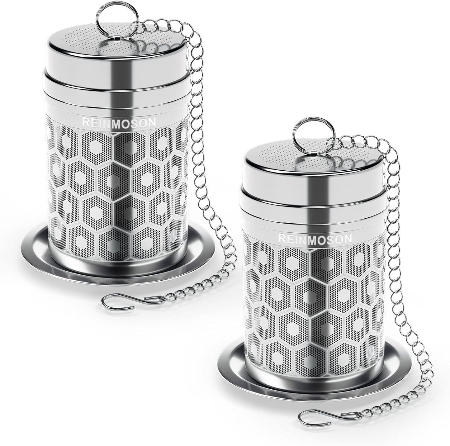 Reinmoson Extra Large Tea Infuser for Loose Tea & Spice Infuser for Cooking, Extra Fine Mesh Tea Strainers, 304 Stainless Steel Steeper for Black Tea, Rooibos, etc
