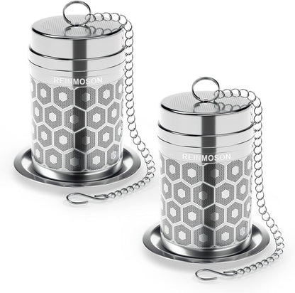 Reinmoson Extra Large Tea Infuser for Loose Tea & Spice Infuser for Cooking, Extra Fine Mesh Tea Strainers, 304 Stainless Steel Steeper for Black Tea, Rooibos, etc