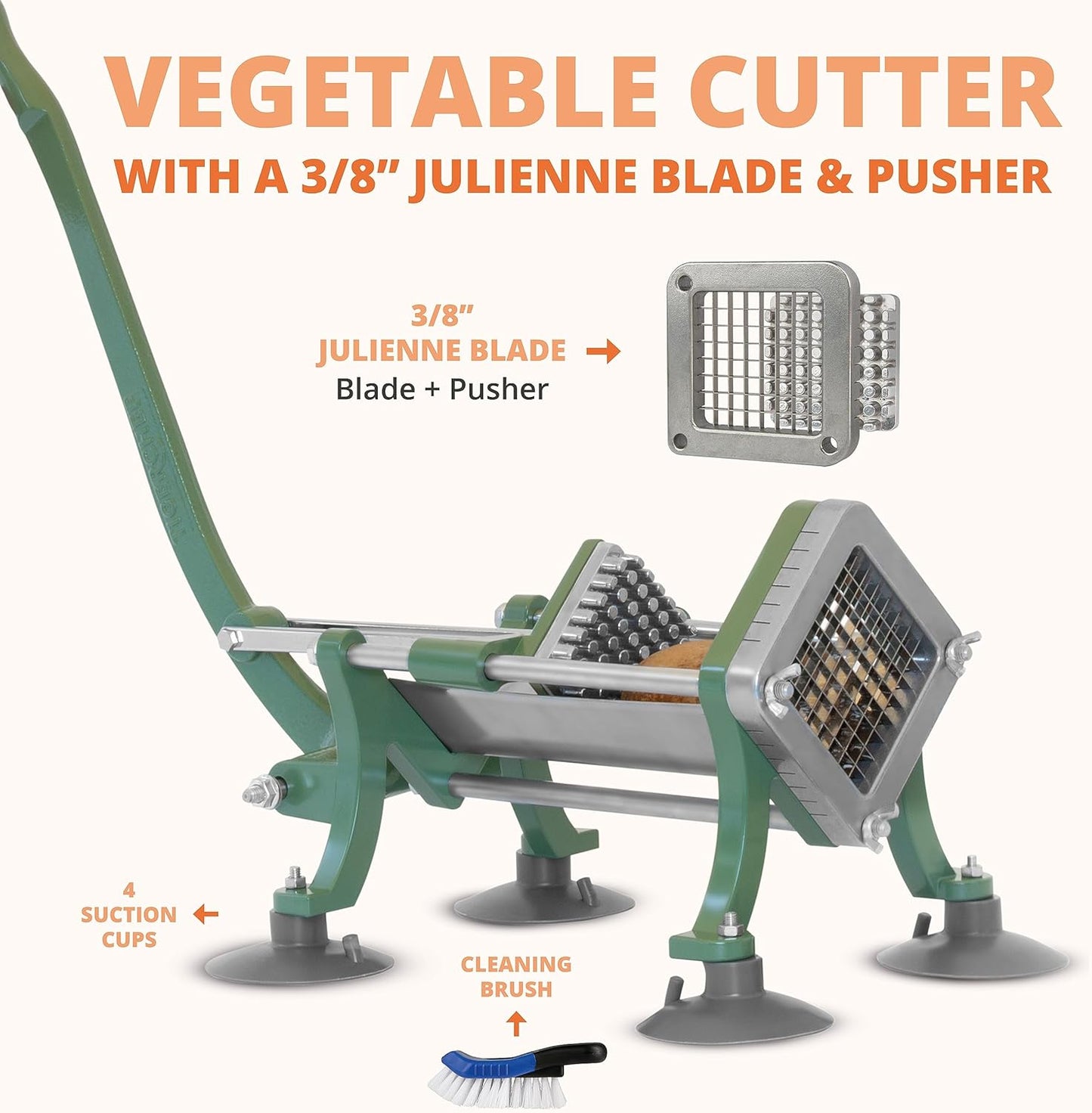 Tiger Chef Commercial Grade French Fry Cutter, Complete Combo Sets 15 Pieces,