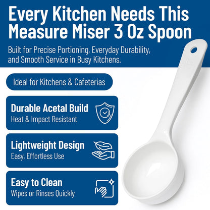 Carlisle FoodService Products 492104 Measure Miser Solid Measuring Spoon with Short Handle, 1 Ounce, Yellow