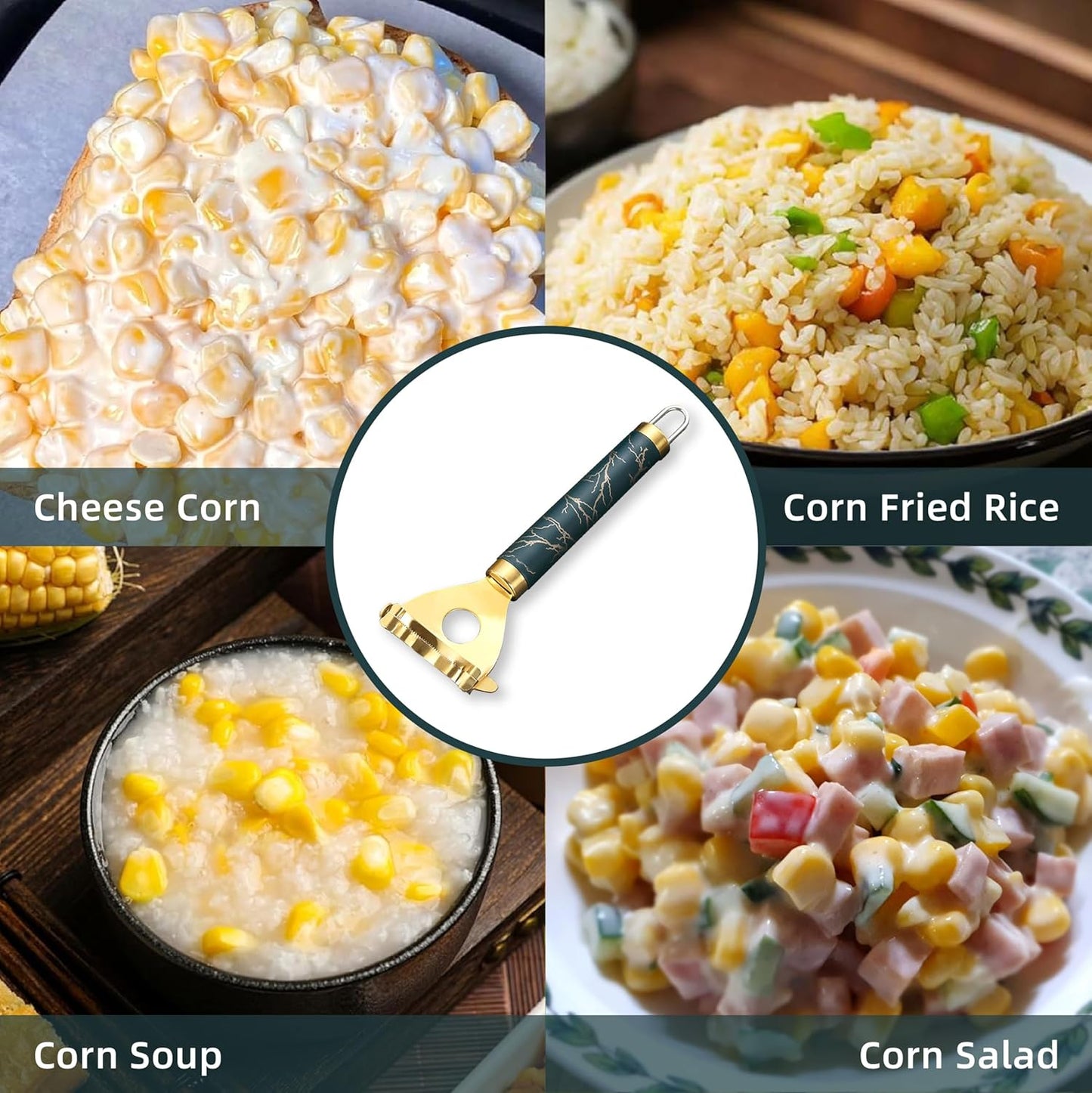 2pc Stainless Steel Corn Peeler & Stripper Tool for Corn on the Cob - Kitchen Gadgets 2026 - Effortless Corn Shucker, Cob Gobbler, Easy Storage