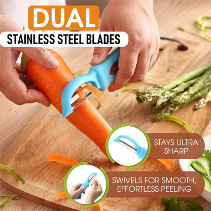 Spring Chef Premium Swivel Vegetable Peeler, Soft Grip Handle and Ultra Sharp Stainless Steel Blades - Perfect Kitchen Peeler For Veggie, Fruit, Potato, Carrot, Apple - Pink Lemonade