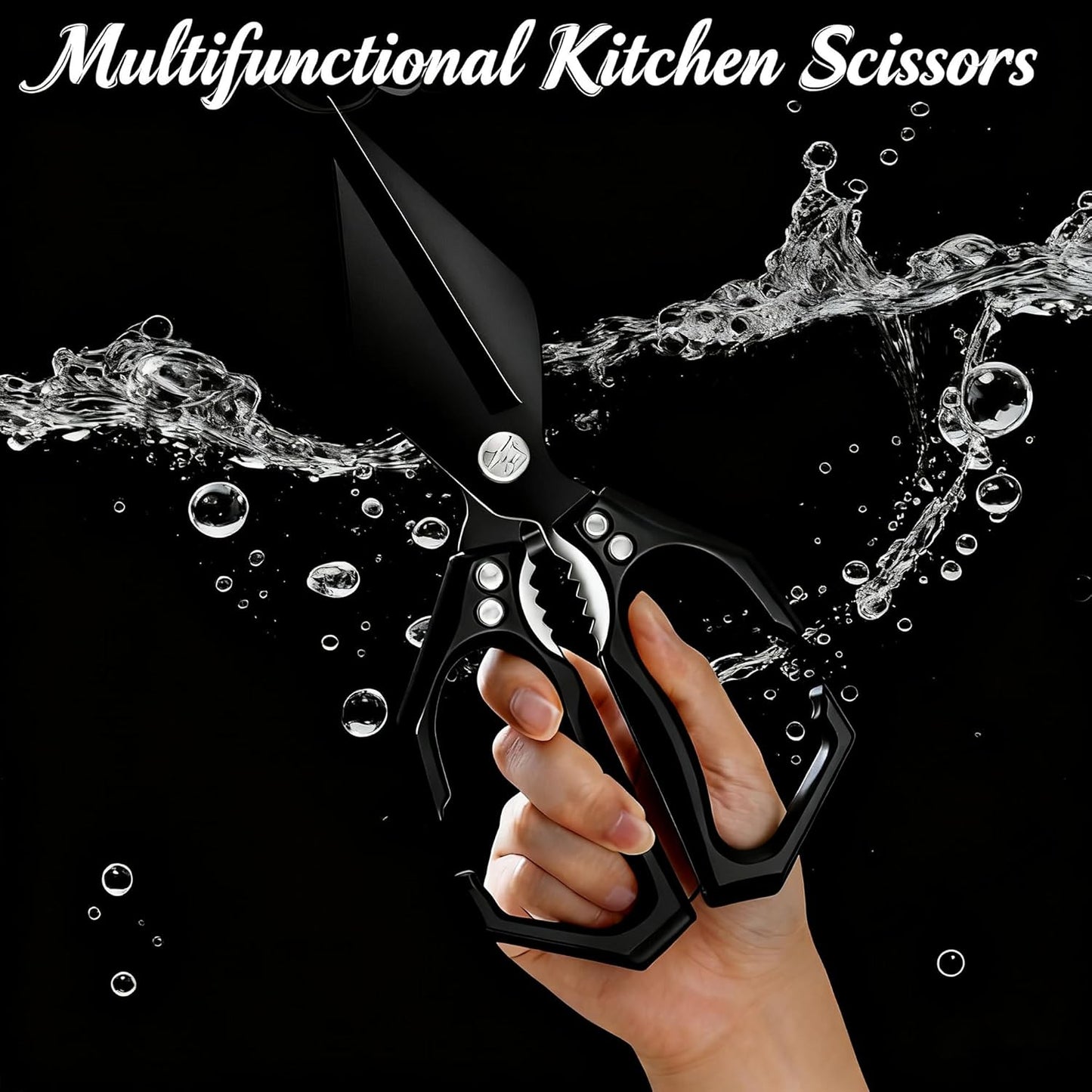 Multifunctional Heavy-Duty Kitchen Shears,Ultra Sharp Stainless Steel Poultry Shears,Multipurpose Food Scissors for Chicken, Meat,Fish, Vegetables,Bone Cutting(Silver)