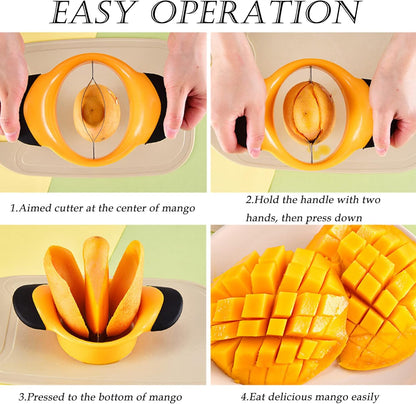 Mango Slicer, Peeler and Pit Remover Tool, ZLMC Mango Splitter, Mango Slicer Cutter Pitter, with Grip Handle