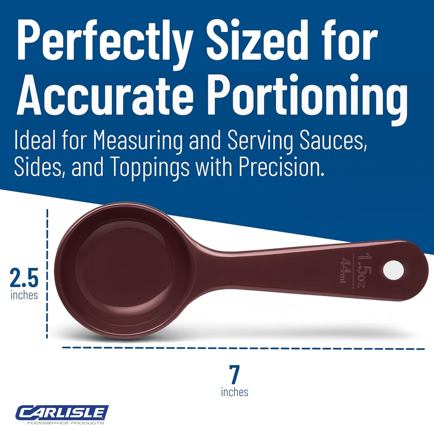 Carlisle FoodService Products 492104 Measure Miser Solid Measuring Spoon with Short Handle, 1 Ounce, Yellow