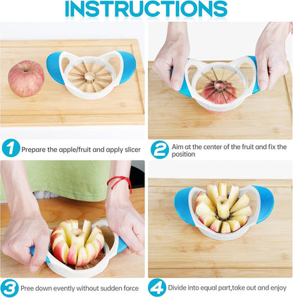 Supercenter Apple Cutter, Apple Corer and Slicer - Stainless Steel Apple Corer - 4.72 Inch Apple Slicer Tool with 12 Super Sharp Blades, lightweight Apple Slicer and Corer with Anti-slip Handle