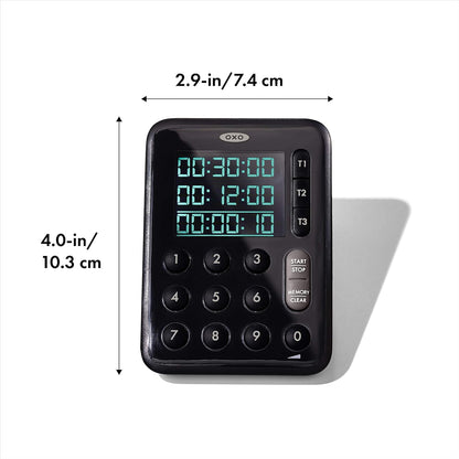 OXO Good Grips Digital Triple Kitchen Timer - Black