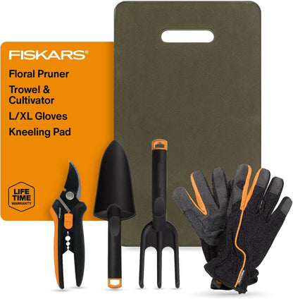 Fiskars 6" Pruning Scissors for Flowers, Buds, Weeds and Small Plants, Garden Snips with Resin Resistant Nonstick Stainless Steel Blades, Gardening Trimmers with Comfortable Handle