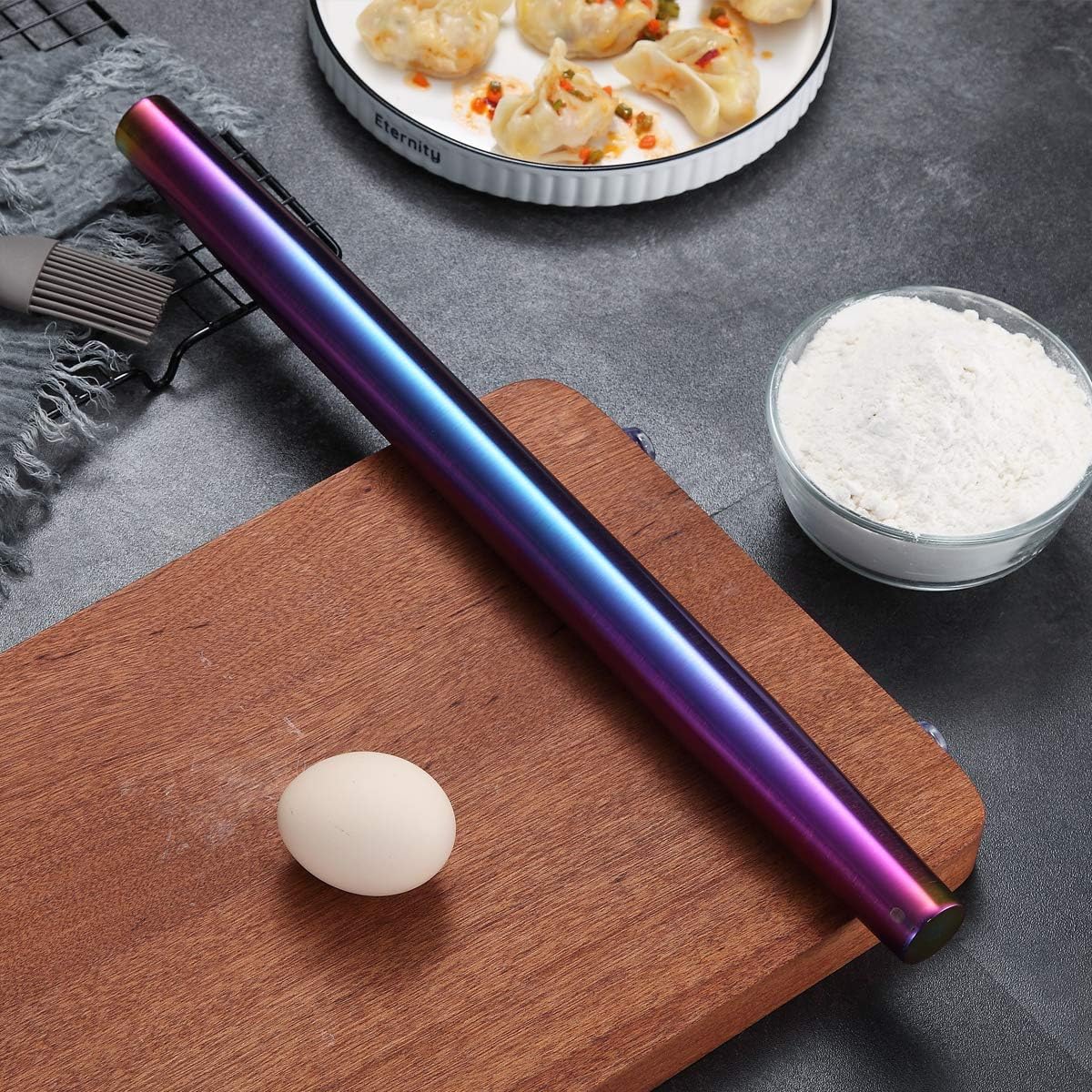 Stainless Steel Rolling Pin, Matte Finish 16.7 Inches, Berglander Rolling Pin For Baking Pizza Dough, Pie, Cookie, Essential Kitchen Utensil Gift Ideas For Bakers.