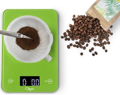 Ozeri Touch Professional Digital Kitchen Scale (12 lbs Edition), Tempered Glass in Elegant Black