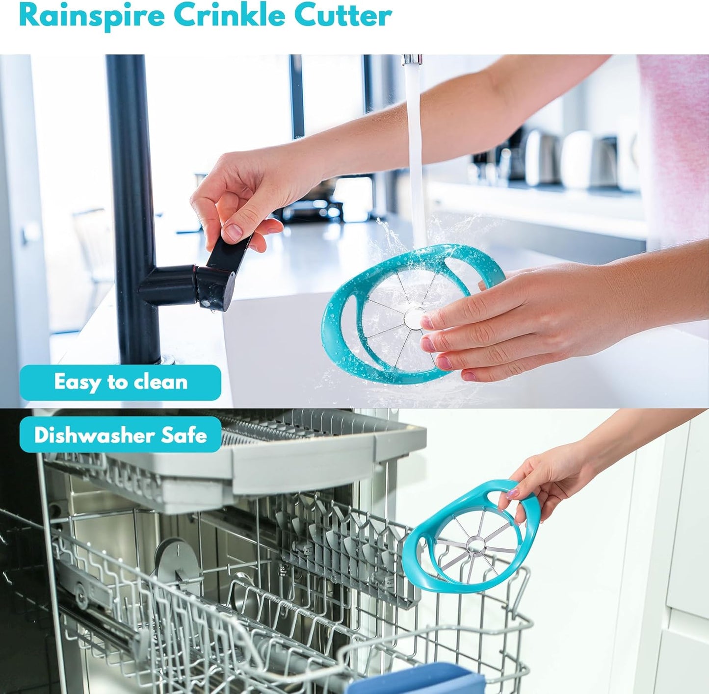 Rainspire Apple Cutter 8 Slices, 8 Blade Apple Slicer and Corer, Apple Corer Tool with Stainless Steel Blades, Super Sharp Fruit Cutter Fruit Slicer (Red)
