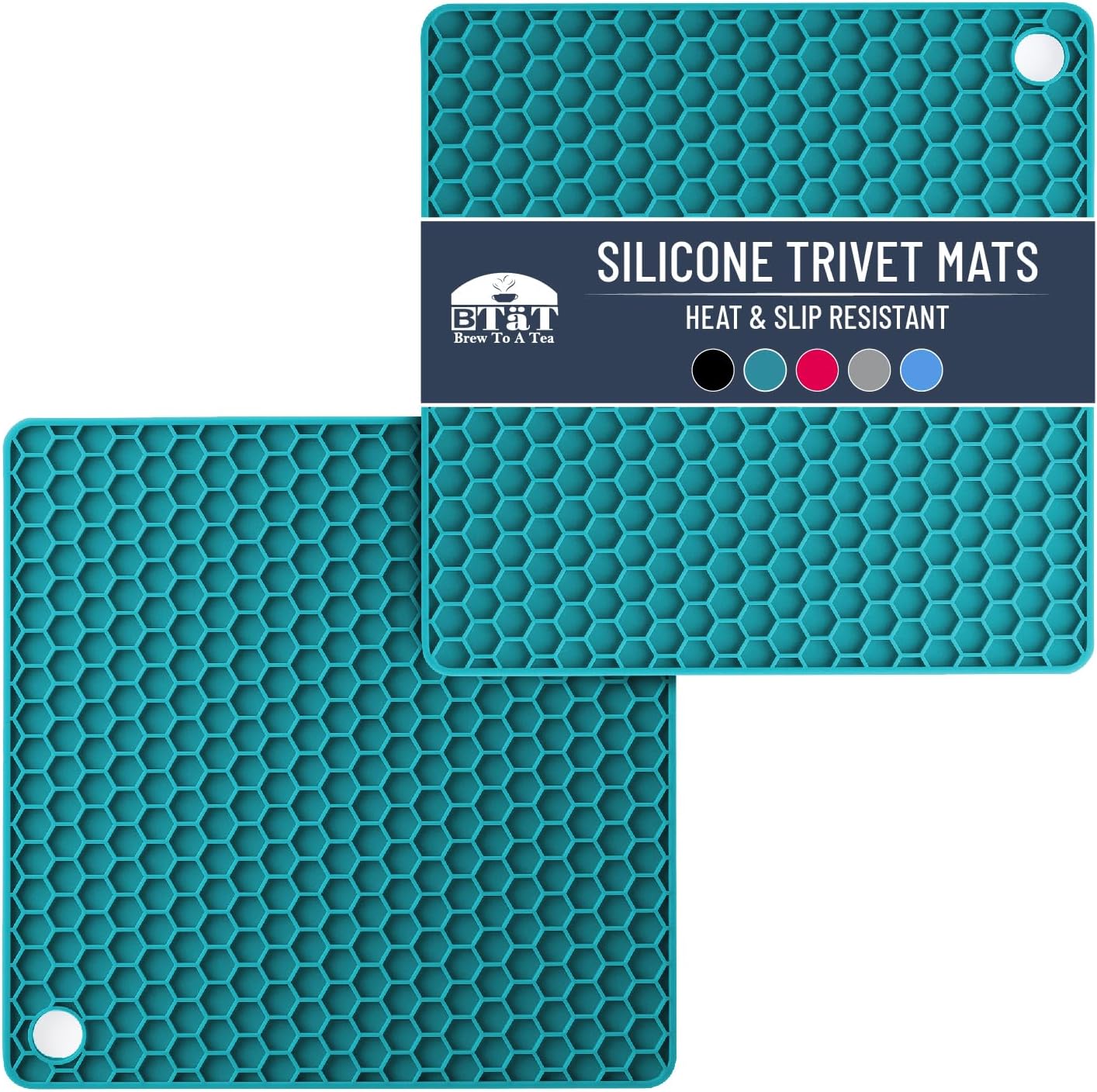 BTaT- Trivets for Hot Pots and Pans, 2 Pack, Trivets, Silicone Trivet, Hot Plate Holder, Trivets for Hot Dishes, Hot Pot Holder, Silicone Trivet Mat, Silicone Trivets, Trivet Set
