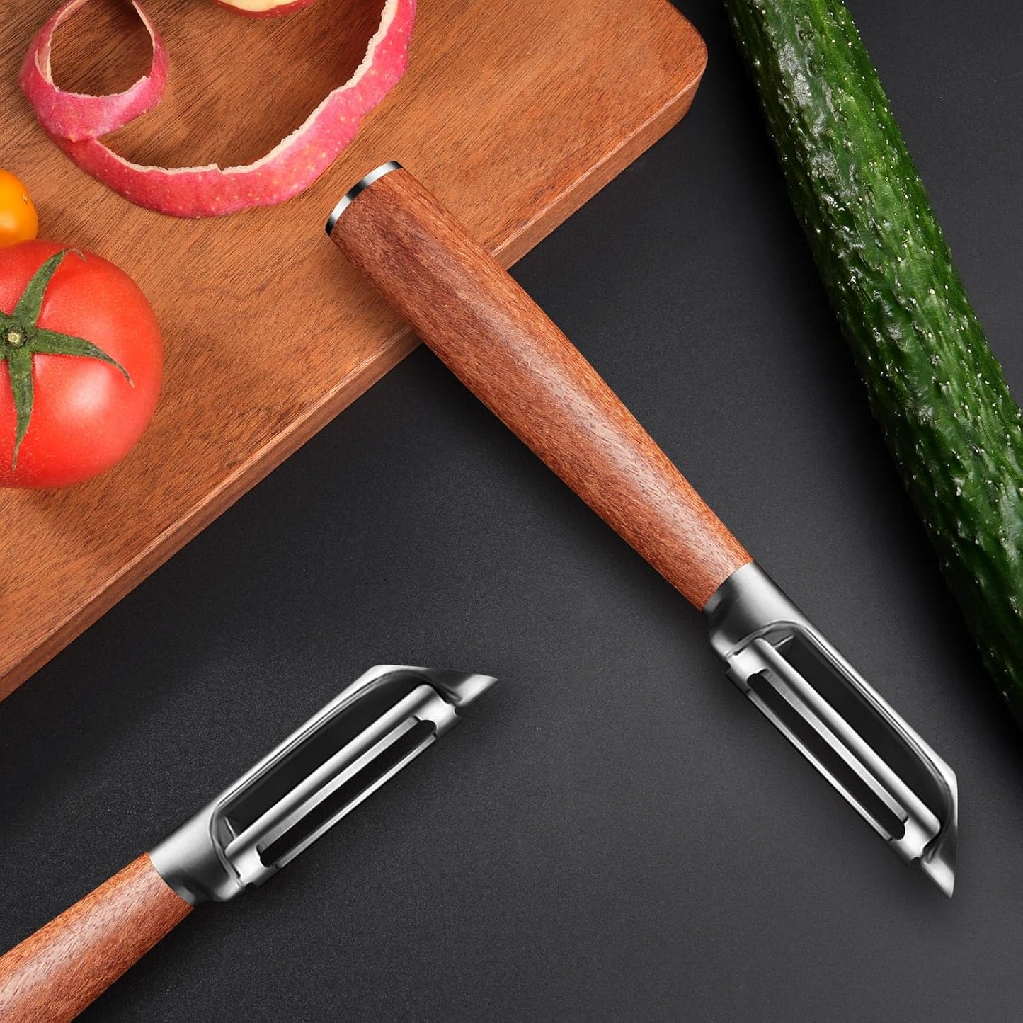 MAD SHARK Vegetable Peeler, Potato Peelers, I-Shaped Ultra Sharp Stainless Steel Blades Peelers, Orange Peeler for Kitchen, Veggie, Fruit, Garlic, Carrot, Apple Peeling