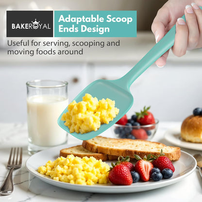 BakeRoyal Silicone Spatula Set - 4-Piece Rubber Spatulas Silicone Heat Resistant 600°F for Everyday Task - Seamless Design Kitchen Spatulas for Nonstick Cookware - Royal Blue
