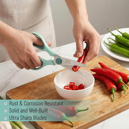 Mr. Pen- All Purpose Kitchen Shears with Protective Sheath, 8 Inch, Dishwasher Safe, Stainless Steel Food Scissors with Micro-Serrated Blades, Soft Grip Comfort Handle, Durable Utility Kitchen Shears