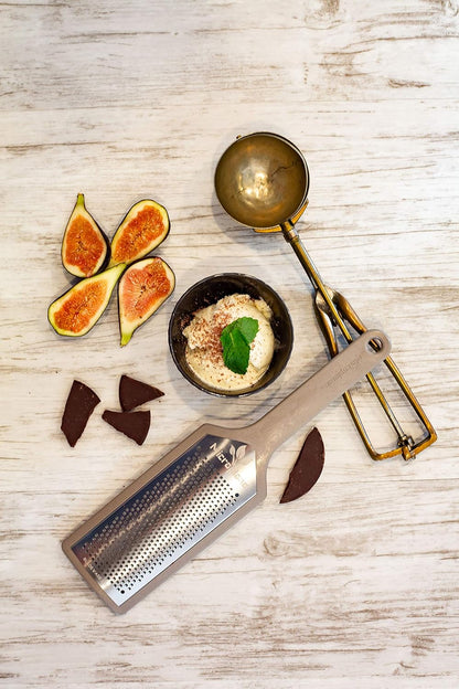 Microplane EcoGrate Series - Fine Cheese Grater with Peacock Blue Frame | USA-Made Blade